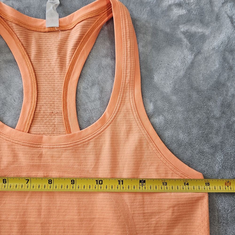 lululemon athletica Neon Yellow and Coral Ribbed Racerback Tank Tops - Picture 13 of 16